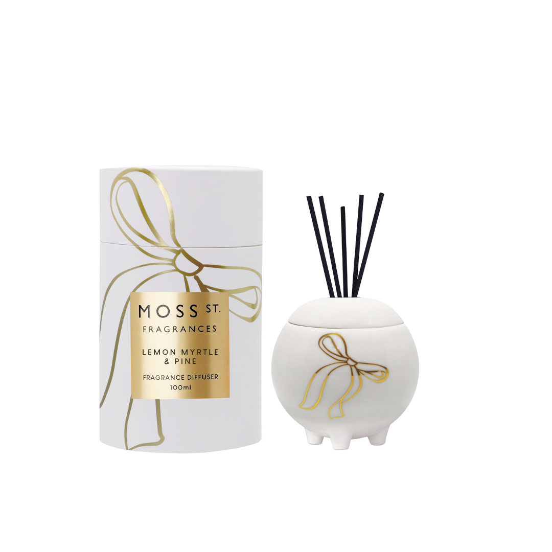 MOSS ST. Mini Ceramic Diffuser 100ml - Lemon Myrtle & Pine - Ginja B