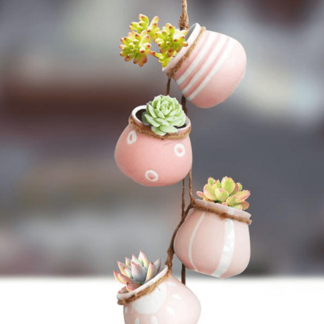 Ceramic Hanging Pots (Pink)