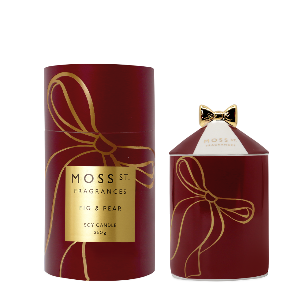 MOSS ST. Large Ceramic Candle 360g - Fig & Pear