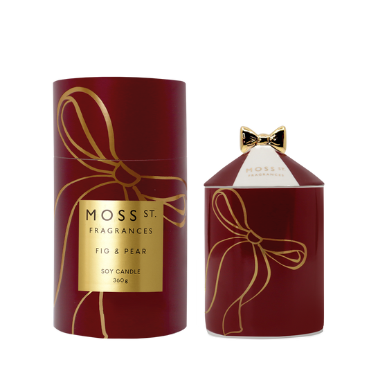 MOSS ST. Large Ceramic Candle 360g - Fig & Pear