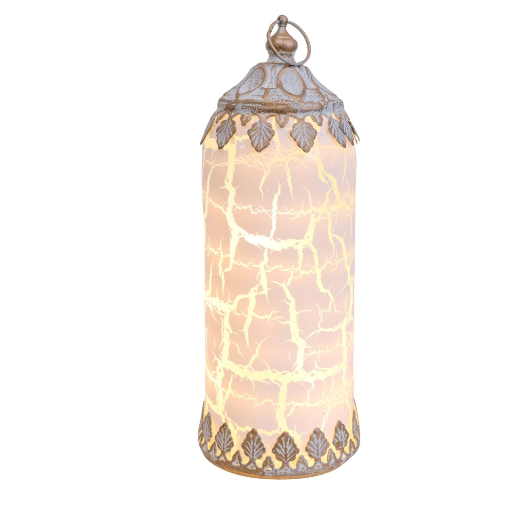 Lantern Led Tall Crackle - Ginja B